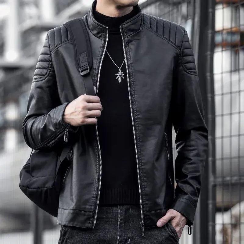 Motorcycle Leather Jacket Men