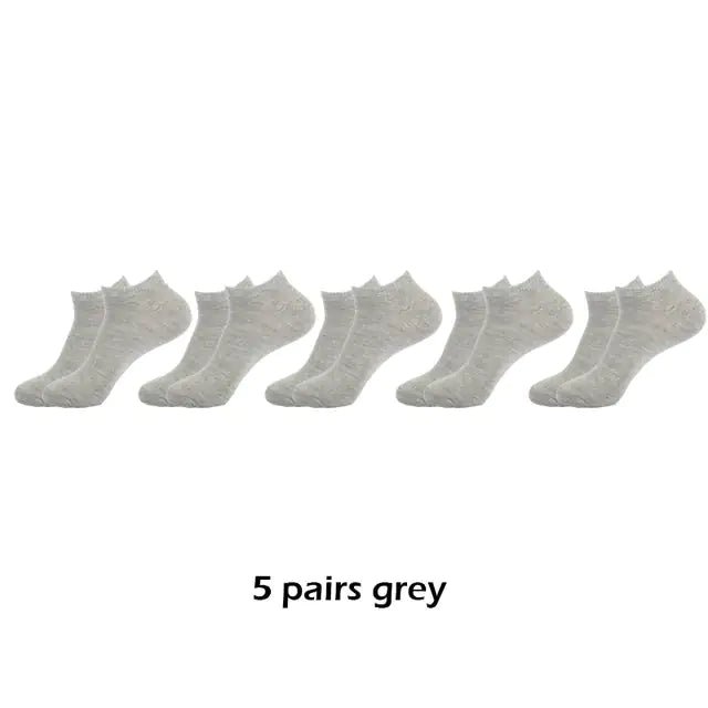 10 Pairs Men's Breathable Ankle Socks Cotton, White, Grey, Black - Ty Marcket