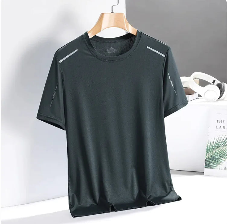 Men's Ice Silk Quick-Dry Tee – Breathable & Trendy Activewear