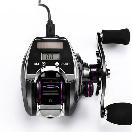 Electronic Baitcasting Fishing Reel with Digital Counter - 8.0:1 High Speed Ratio