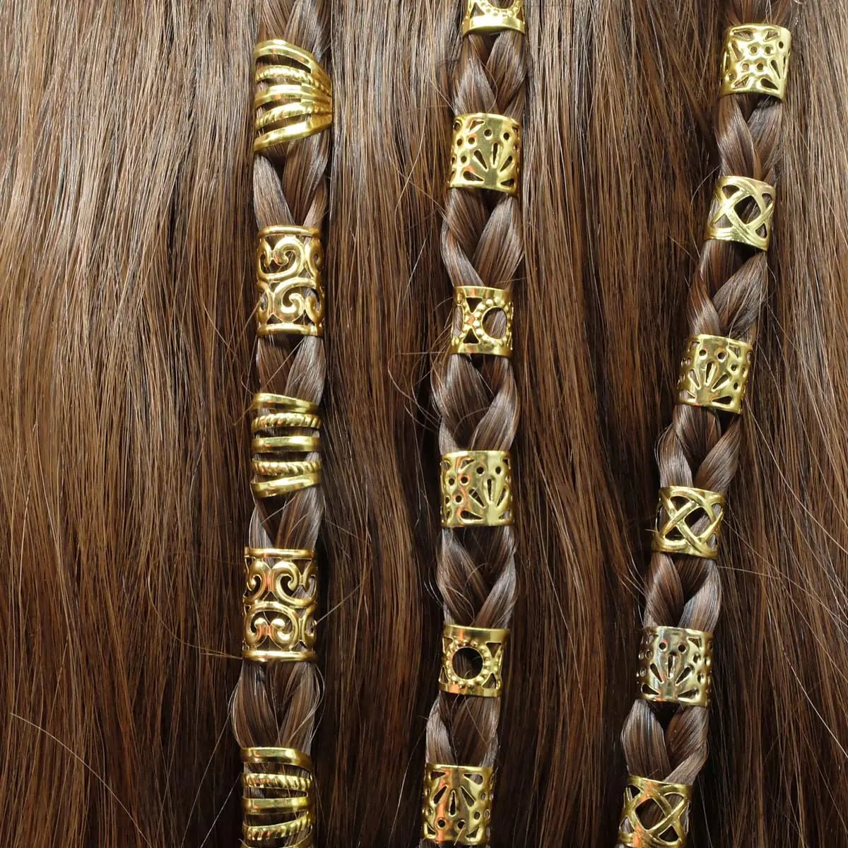 100 PCS Gold Hair Accessories Loc Hair Jewelry for Braids, Dreadlock Accessories for Women and Girls Adjustable braid Cuffs Braiding Hair Rings Decoration K - Gold - Ty Marcket