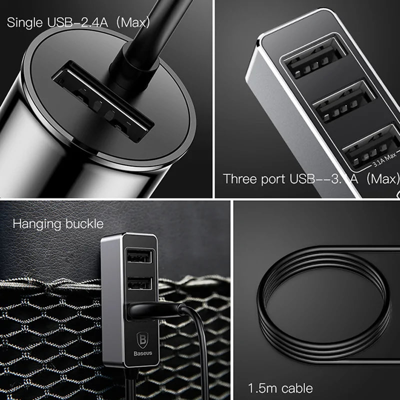 High Speed 4 Port Car Charger