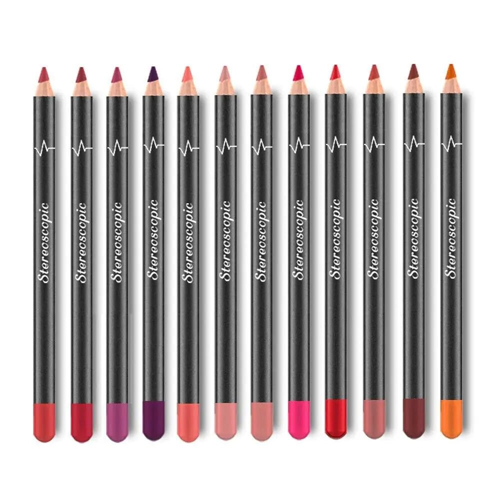 12Pcs Women Waterproof Lipstick Long Lasting Matte Lip Liner Pencil Lip Pen Set - Ty Marcket