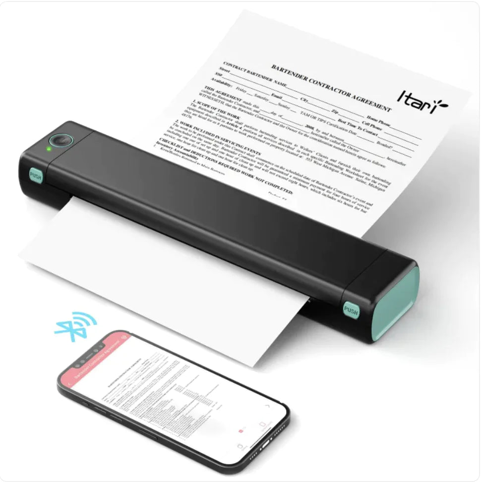 A4 Portable Wireless Bluetooth Thermal Printer for Travel & Mobile Office, Compatible with Tattoo Paper – Phomemo M08F