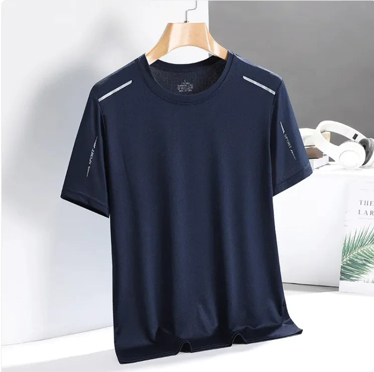 Men's Ice Silk Quick-Dry Tee – Breathable & Trendy Activewear