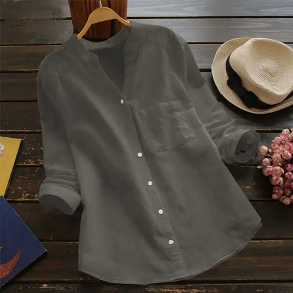 Casual, Loose Shirt made of Linen-Cotton