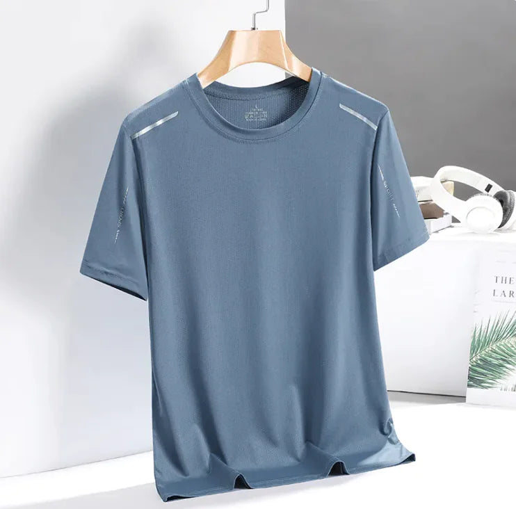 Men's Ice Silk Quick-Dry Tee – Breathable & Trendy Activewear