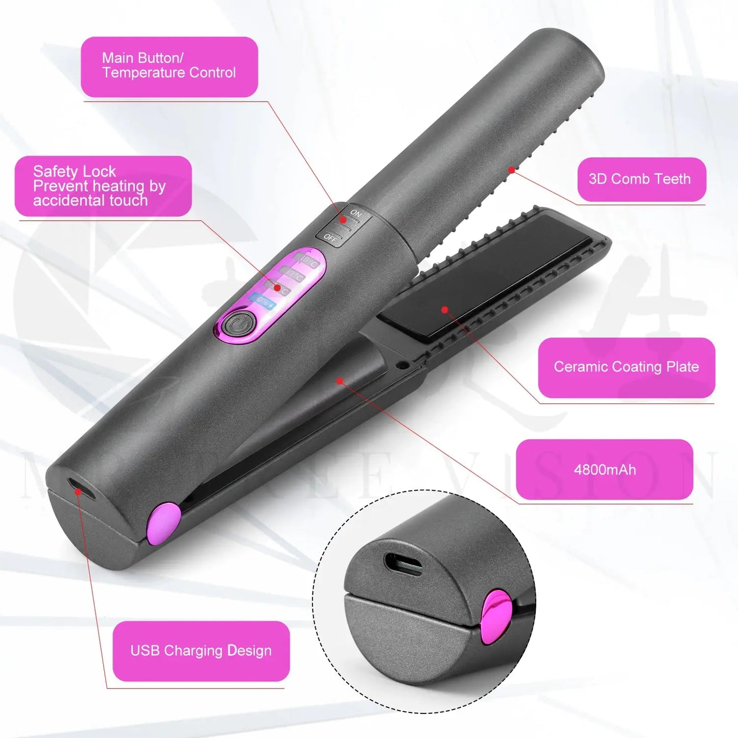 Cordless Hair Straightener and Curler