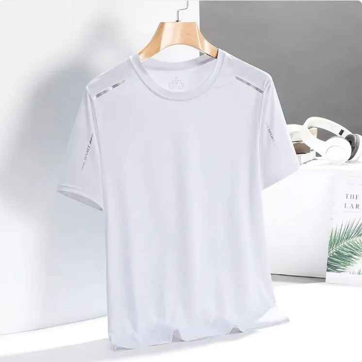 Men's Ice Silk Quick-Dry Tee – Breathable & Trendy Activewear