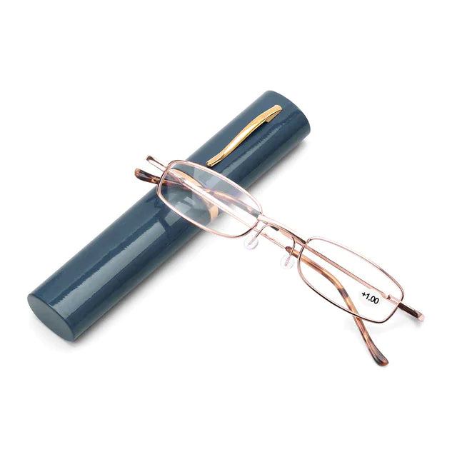 Classic HD Spring Compact Reading Glasses Readers Travel Slim Design with Case