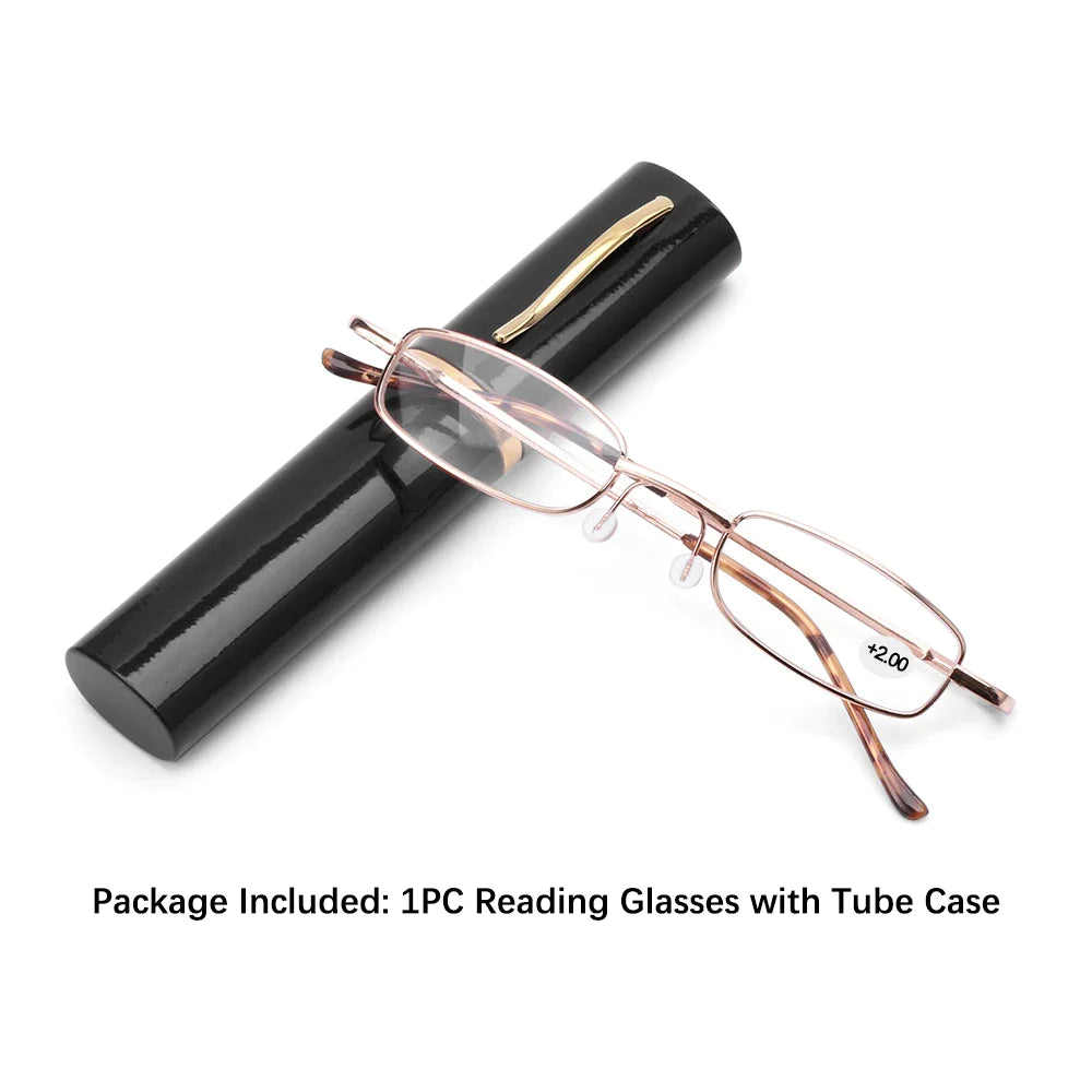 Classic HD Spring Compact Reading Glasses Readers Travel Slim Design with Case