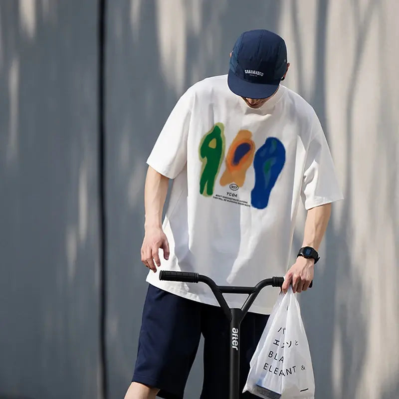 Men T-Shirt Cotton Oversized Summer