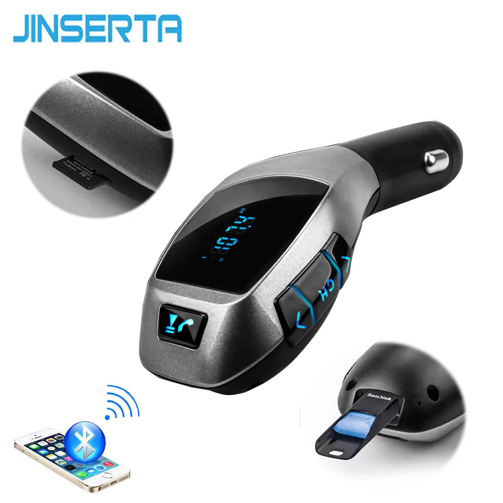 Bluetooth Car Kit Wireless FM Transmitter Radio Audio Adapter FM Modulator Handsfree USB Music MP3 Player For iPhone X