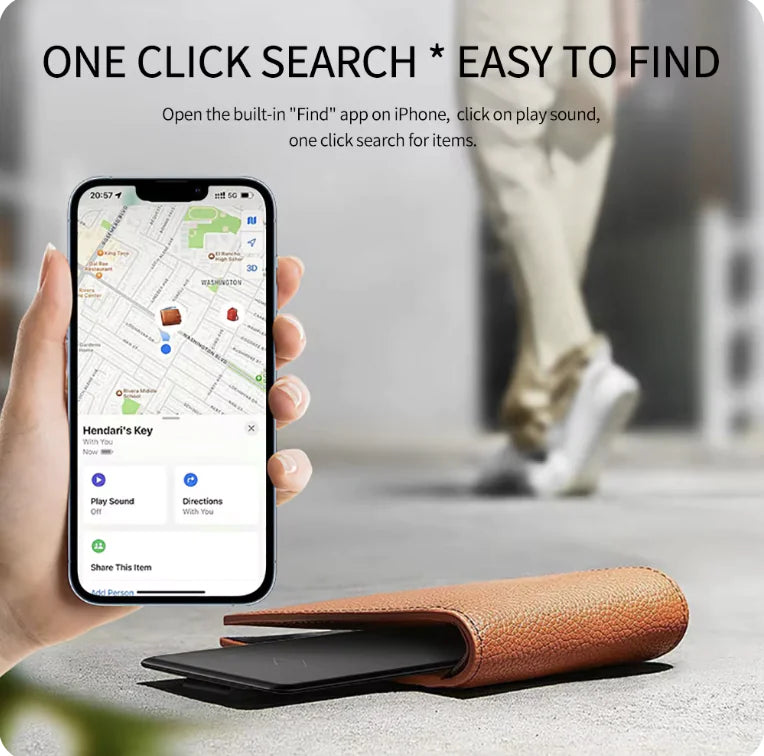 Ultra-Thin Wireless Charging Tracker for Apple Find My - MFi Certified, for Keys and Bags